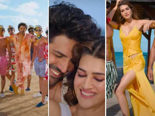 Kriti Sanon and Kartik Aaryan's beach romance is on fleek in Shehzada Song Munda Sona Hoon Main