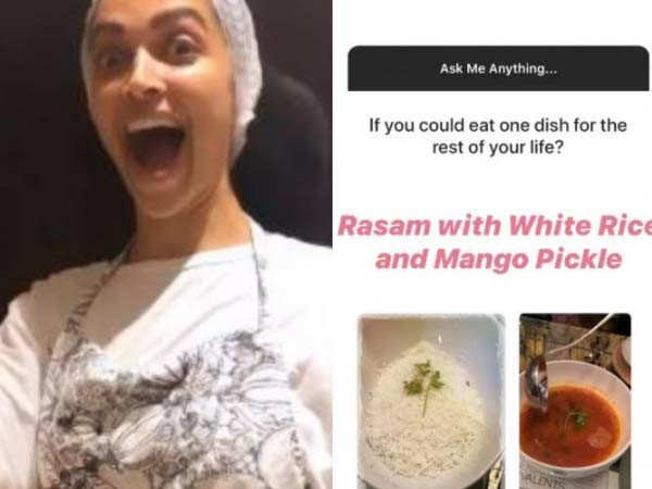 Deepika Padukone swears by a sumptuous meal of Rasam and Rice